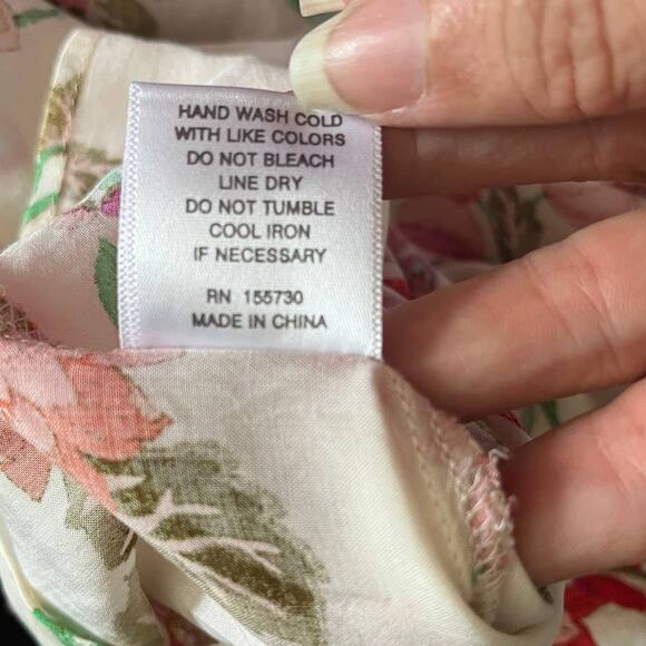 Rose & Olive Floral Womens Top 1X Smocking Cottagecore Y2K Soft Girl Button Up - Picture 12 of 14